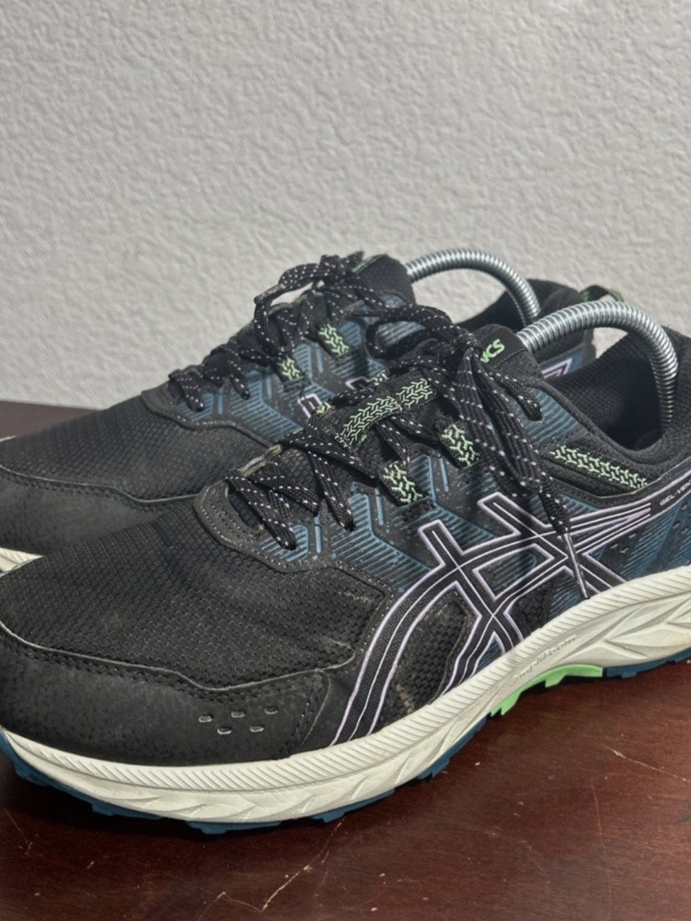 ASICS Women's Gel-Venture 9 Shoes Sneakers Size 10W Black Trail Running Athletic
